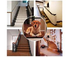 Magic Pet Safety Gate Barrera de Seguridad para Mascotas Portátil y plegable Safe Guard Cerramiento de seguridad para mascotas Dog Cat Fences (Negro)