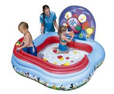 Bestway 91015 Disney - Piscina de juegos hinchable con diseño de la Casa de Mickey Mouse 157x157x91 cm