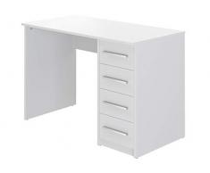 Marca Amazon - Movian Idro Modern - Escritorio con 4 cajones, 56 x 110 x 73 cm (blanco)