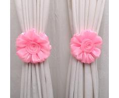 SIMPVALE 1 par rosas de cortina alzapaños hebilla Alicate gancho fijación accesorios para cortinas, poliéster, rosa, medium