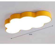 GRY Lámpara de techo simple del dormitorio de la sala de estar en forma de nube simple moderna, luz llevada luz de la habitación de los niños,Amarillo-50CM