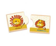 Goula - Los contrarios con animales, puzzle de madera, 10 x 2 piezas (Diset 53437)