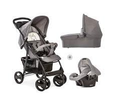 Hauck Shopper SLX trioset - carro, coche bebes 3 piezas de capazo, sillita y grupo 0+, botellero, plegado facil y comodo, 0 meses a 25 kg, gris (stone/grey)