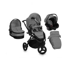 Hauck Maxan 3 Plus Trio Set - Carro deportivo 3 piezas de capazo, sillita y Grupo 0+ apto para base Isofix para recién nacidos hasta bebes / niños de 15 kg, color beige
