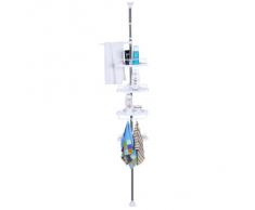 Songmics-Möbel BCB002 - Rinconera telescópica para ducha y bañera (regulable de 120 a 300 cm, 4 estantes)