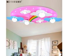TYDXSD Cálida habitación de nubes arco iris infantil iluminación luz lámpara de techo para niños y niñas dormitorio lámpara dibujos animados 730 * 400 * 120 m m , Pink