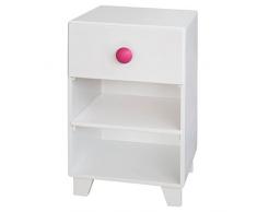 Mesita de noche infantil Piccolo (Tirador Redondo, Fucsia)