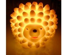 Venta caliente colorido Cute Hedgehog luz nocturna LED escritorio cama lámpara de los niños Niños Regalo