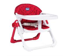 Chicco Chairy, Asiento Elevador de 6 Meses a 3 Años (15 kg), Trona Convertible en Silla Infantil, Portátil, Ajustable y Evolutiva, Cierre Compacto y Bandeja Extraíble – Mariquitas Rojo (Ladybug)