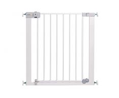 Safety 1st Auto Close Barrera seguridad niños, Barrera escalera bebé y perros, cierre automatico ultra seguro, 80 cm hasta 136 cm con extensiones, color blanco