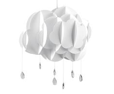 MiniSun - Hermosa pantalla con forma de nube de tamaño extra grande - Para lámpara de techo - Con gotas que reflejan la luz