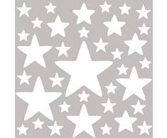 PREMYO 36 Estrellas Pegatinas Pared Infantil - Vinilos Decorativos Habitación Bebé Niños - Fácil de Poner Blanco