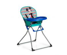Hauck Mac Baby - Trona alta para bebes a partir de 6 meses a 15 kg, bandeja para comida con molde para vasos, plegado fácil, Mickey Geo Blue (azul)