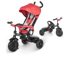 besrey Triciclo Bebé, Triciclo Evolutivo 4 En 1 Trike Bicicleta para Bebe Nino (1-6 año) con Mango y Cubierta de Lluvia, función Silla de Paseo