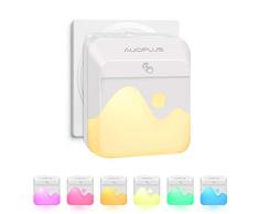 AUOPLUS Multi-Colores LED Luz Nocturna Infantil,Lámpara Quitamieda de pared para Niños con Sensor Crepuscular,Control Táctil,luz de Ambiente para Habitación Bebé,Dormitorio,Sala,Garaje,Baño,Pasillos