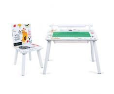 Lalaloom DREAM DECOR - Mesa de juegos Infantil de madera con dibujos, Mesa multiusos con 1 Silla Niños para Jugar y Construir