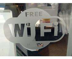 WiFi libre de grabado "Efecto Vinilo Adhesivo para), cristal interior. (2 unidades)