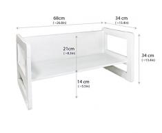3 en 1 muebles para niños, juego de 2, un pequeño banco mesa y un banco mesa grande hecho de madera de haya blanca manchada