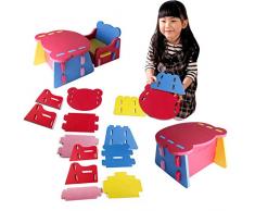 Juego de muebles para niños con silla y mesa de goma EVA de fácil montaje de la marca Outgeek