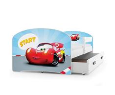 Interbeds Cama Individual LUKI - Blanco,160X80, con cajón, somier y colchón de Espuma Gratis! (Coche)