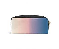 Mnsruu - Estuche para lápices de colores arcoíris, diseño de rampa degradada, piel sintética, con pequeños compartimentos, organizador de almacenamiento, bolígrafo, cremallera, para estudiantes, niñas y niños