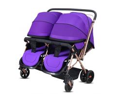 XXW carrito de bebé convertible con manija doble para cochecito de bebé doble puede sentarse en el cochecito de bebé 2 en 1 para carrito de bebé