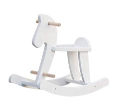 Labebe Bebé Mecedora Madera Blanco, Caballito Blanco para bebé 1-3 años, Bebé Mecedora Animal / Bebé Caballo Mecedora Caballo pequeño / Columpio niño / Caballito / Animal Swing / Mecedora Niños…