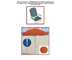Juego de playa - Holly STABIELO - silla plegable para playa - Colour GRIS - SET de viaje - Paraguas - Holly STABIELO sunny Beach - Camping - Tiempo libre babyundkind - fácil EINDREHBARER sombrilla + de alta protección UV - colour