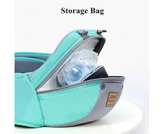 Portabebes,Sunzit Portabebes Ergonómico Transpirable Ajustable Algodón Mochila Portabebés Multifuncional con asiento de cadera para Bebé y Recién nacido - Rojo