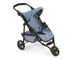 Bayer Chic 2000 612 50 – Jogging Buggy Lola, pequeño Carro para muñecas de hasta 50 cm, Jeans Blue