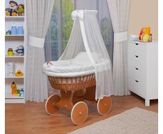 WALDIN Cuna Moisés, carretilla portabebés XXL, 6 colores a elegir,blanco