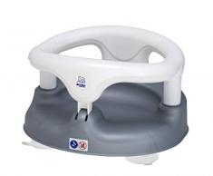 Rotho Babydesign Asiento para bañera, Anillo plegable, Cierre de seguridad para niños, 7-16 meses, Hasta 13kg, Sin BPA, 35x31,3x22cm, Plata perlado/Blanco