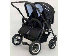Carro gemelar 2en1. Capazos + sillas + accesorios. Desde nacimiento hasta los 3 años. Freestyle BBtwin duo cochecito doble (negro)