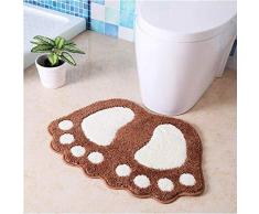 hello mia Alfombras De Baño con Forma De Pies Lindos Alfombrilla De Baño Antideslizante Alfombras De Baño Artículos De Tocador Alfombrillas Cuarto De Baño Alfombras De Baño (B) 48 Cm * 67 Cm