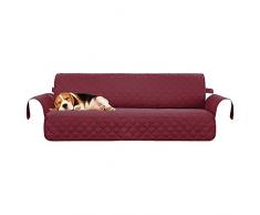 Aolvo Protector de sofá de 3 plazas, antideslizante, impermeable, acolchado, para mascotas y niños, con correas elásticas, 167,1 x 182,88 cm