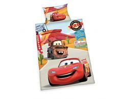 Herding 2429060063412 Disney Brave Cars ropa de cama, funda de almohada 40 x 60 cm y funda de edredón 100 x 135 cm, diseño de Disney