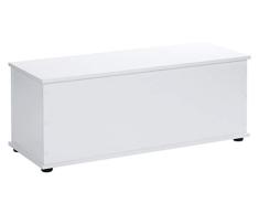 ts-ideen Piso Banco – Baúl Salón habitación de los Niños Blanco Asiento Banco 100 x 40 cm