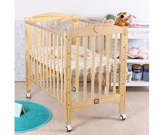 HIZLJJ 4-en-1 Cuna Convertible y Cambiador Fijo Lado de la Cuna con Polea Cuna Cuna, sólido Pino y Madera de construcción del Producto, se Convierte en Cuna Cama de día Completo Cama