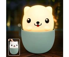 Parsion Luz Nocturna LED para Niños, Silicona Lámpara de Mesita de Noche Bebé, Recargable USB Lámparas para leer & dormir y relajarse, para Dormitorio, Salón, Amigas, Regalo