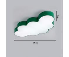 Lonfenner Sala Dormitorio Lámpara Nube Lámpara Cuarto de Niños Lámpara Verde 50Cm Luz Blanca