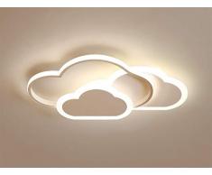 Lámpara de techo LED en forma de nube Lámpara de habitación para chicas Lámpara muy popular entre los niños Lámpara de dormitorio (Luz cálida, Blanco (42 * 25CM)32W)