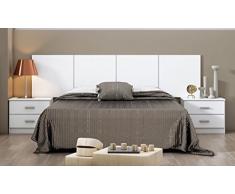 Hogar24.es-Conjunto dormitorio de Matrimonio Smarty: Cabecero+2 mesitas color blanco