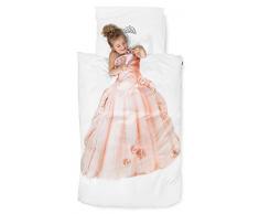 SNURK funda para edredón de 135x200 cm y funda de almohada de 80x80 ideal para habitación infantil con diseño de princesa