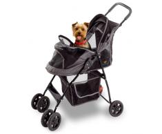 Feplast 85750099 Cochecito para Perros de Talla Pequeña Globetrotter, Capota Abrible, Totalmente Plegable, Dotado con Cesta y Ruedas, 80 x 42 x 95 Cm