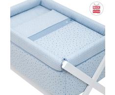 Cambrass Stela - Minicuna tijera madera, 55 x 87 x 74 cm, color celeste