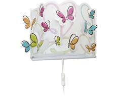 Dalber LÃ¡mpara Aplique de Pared infantil Butterfly Mariposas Multicolor