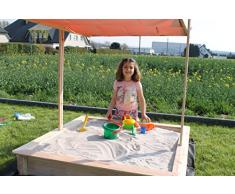 Tela protectora para caja de arena, incluye 4 anclajes, 2 x 2 m, color negro