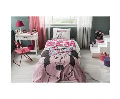 Juego de colcha de 3 piezas de Minnie Diamond con licencia de dibujos animados de Disney (Pique), 100% algodón puro, lujo, para niños y adolescentes, talla única