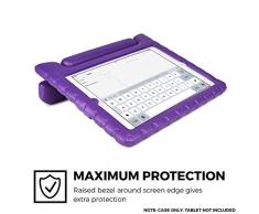iPad Mini 3 2 1 Funda de niños, COOPER DYNAMO Funda dura protectora para choques y uso pesado para niños con agarre de mano, estante trasero y protector de pantalla incluido (Púrpura)