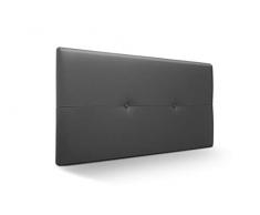 Cabecero de Madera Jazmin, tapizado Acolchado en Polipiel Color Ceniza. Cabeceros Madera para Dormitorio | Cama Matrimonio | Cama Juvenil | Camas de 105 cm, 90 cm, 80 cm